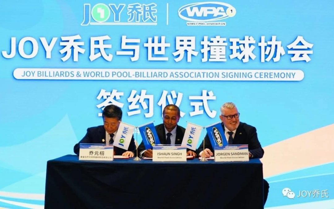 Joy Billiards Sports inks 3 year deal with WPA worth USD$6,000,000 launching Olympic push.