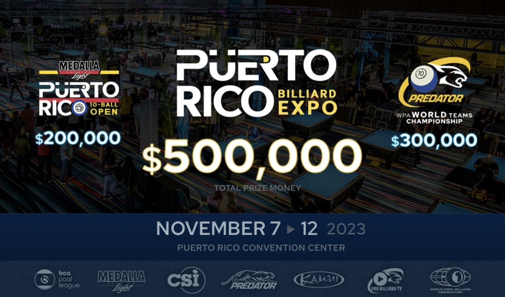 PREDATOR PRO BILLIARD SERIES TO PAY $500,000 IN PRIZE MONEY IN PUERTO RICO